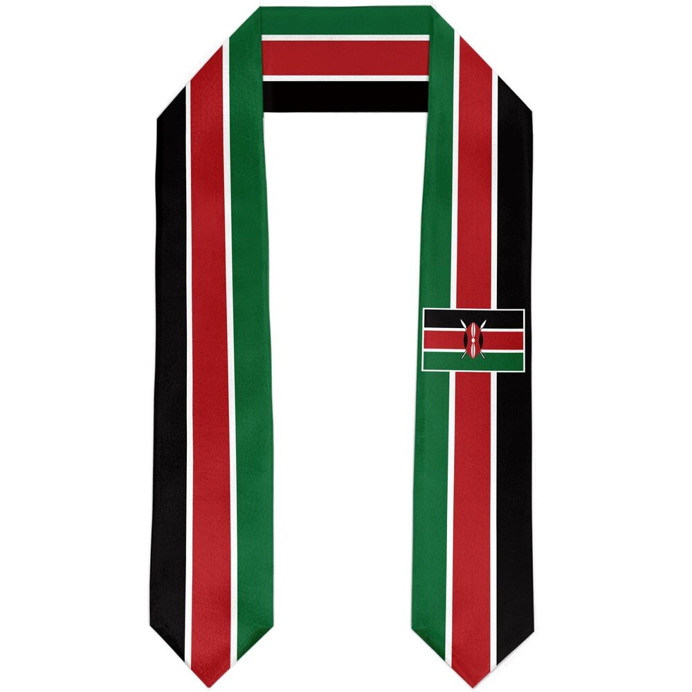 5013 Kenya Flag Graduation Stole Satin Sash Scarf for Study Aboard